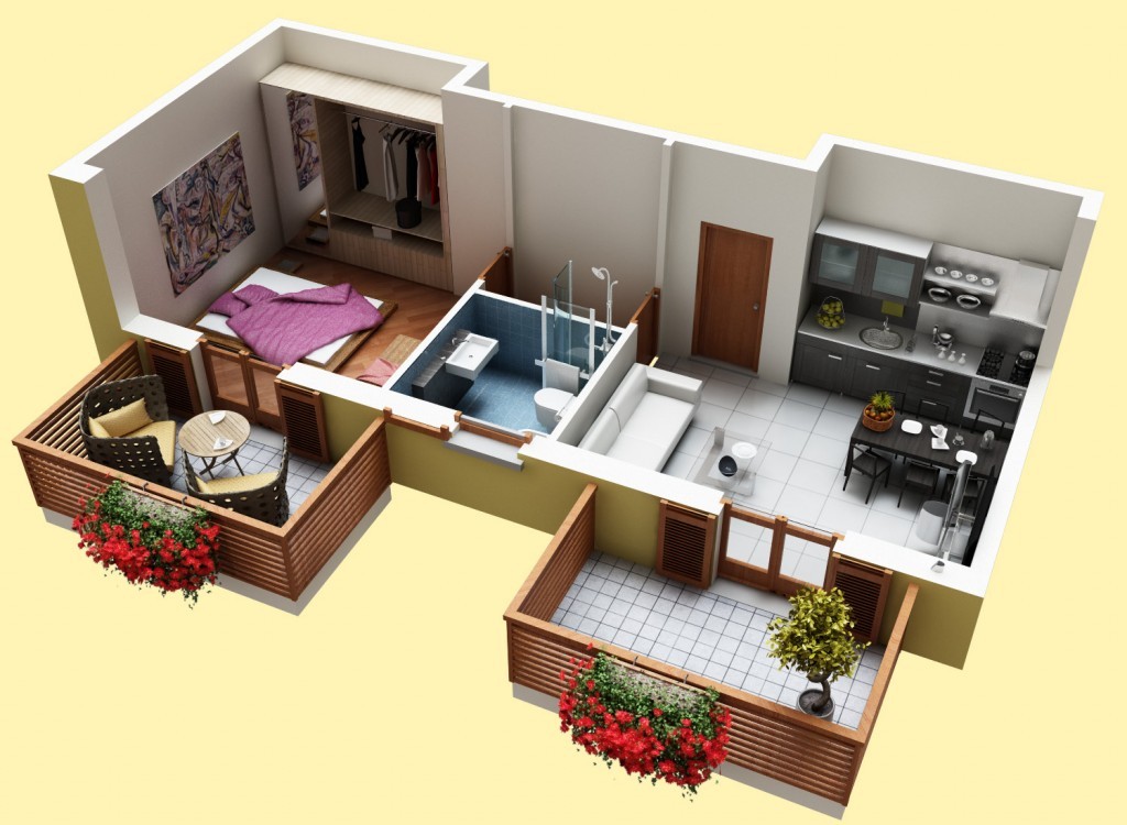 bilocale con balcone