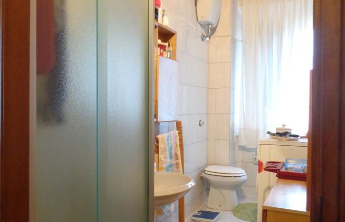 bagno con doccia e finestra